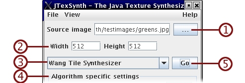 Main window of JTexSynth